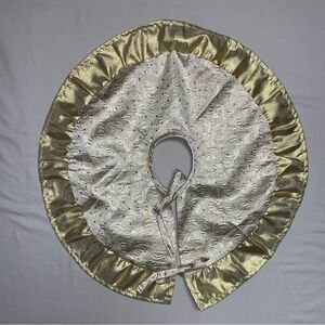 Gold Champagne Christmas Tree Skirt Mini Small Holiday Home Decoration Elegant